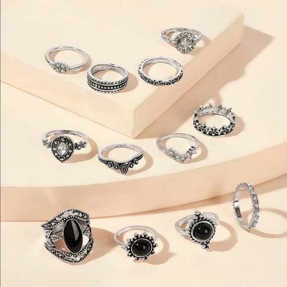 • Kelly • 12 pc. Boho Ring Set - Picture 2 of 4